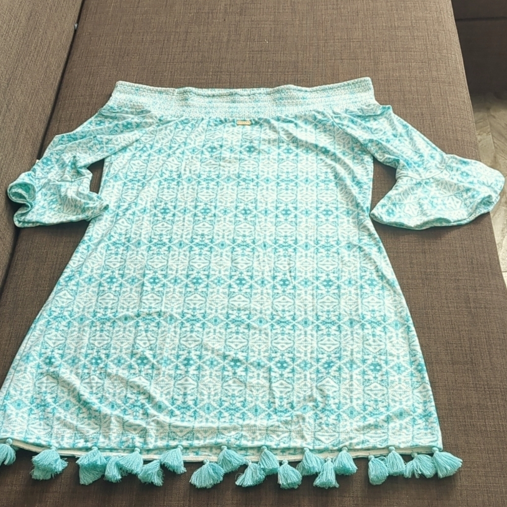CABANA LIFE Sunshine Shore Off The Shoulder Mini Dress - Picture 6 of 9